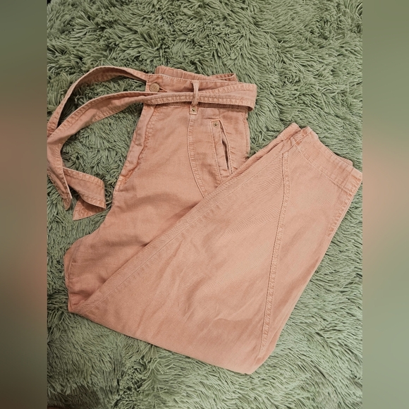 Zimmermann Cropped High-Rise Tapered Peach Jeans Size 0 - Picture 8 of 15